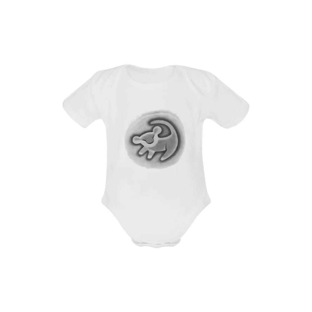 Simba Coronation Sketch on Tree Baby Creeper Short Sleeve One Piece Baby Shower
