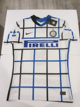 Romelu Lukaku Inter Milan Serie A Match Slim White Away Soccer Jersey 2020-2021 - £86.52 GBP