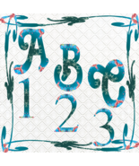 ABC and 123 48a-Digital ClipArt-Fonts-Art Clip-Flower-Gift Tag-Notebook-... - $37.50 MXN