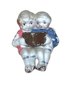 Antique Porcelain Miniature Shelf Sitter Figurine Boy &amp; Girl with Book J... - $332.16 MXN