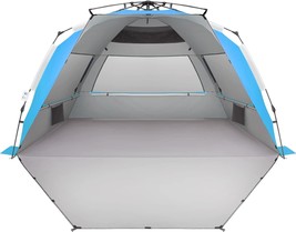 Oileus Xx-Large Beach Tent Sun Shelter For 5-6 Person Portable Sun Shade... - $89.93
