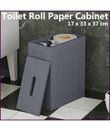 Slimline Grey Bathroom Storage Box |Toilet Roll Tidy with Bamboo Lid 37x... - €27,72 EUR