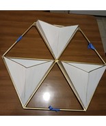 Wall Pockets Hanging Triple Triangle Art Set Geometric Shaped Pair - £55.46 GBP