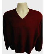 Vintage Brooks Brothers Cranberry Red Lambswool V-Neck Pullover Sweater ... - £38.69 GBP