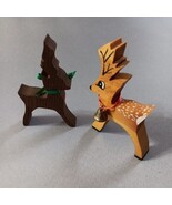 Wooden Reindeer Figures 2 Handcrafted 5" Tall Christmas Holiday Decor  - €12,75 EUR Wooden Reindeer Figures 2 Handcrafted 5" Tall Christmas Holiday Decor  - €12,75 EUR