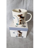 Basset Hound Coffee Tea Mug Funny Scooter Dogs Bone China Fab Funky Art ... - $34.65
