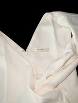 CELINE Paris 100% Silk Cross Front Top Off White Size 34 Made in France NWT image 4