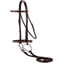 English Saddle Cob Size Raised Dark Brown Leather Horse Bridle w/ Laced ... - £23.45 GBP
