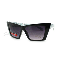 Women&#39;s Retro Fashion Sunglasses Rectangular Cateye Leopard UV 400 - £13.31 GBP