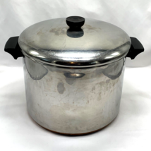 1801 Revere Ware Stock Pot with Lid Copper Clad Dutch Oven 10 Qt 2-Handle USA - $77.59