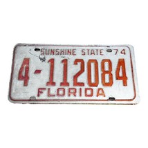 Vtg 1974 Florida Sunshine State Collectible License Plate Original Tag # 4112084 - £20.24 GBP