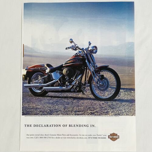Harley Davidson Softail Springer Motorcycle Color Magazine Print Ad 10&quot; ... - $7.57