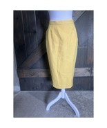 Vintage 90s Pencil Skirt Womens Size 10 Yellow Midi Dresswear Granny Car... - €12,38 EUR