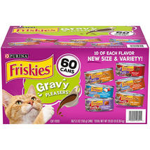 Purina Friskies Wet Cat Food, Gravy Pleasers Variety Pack, 5.5 oz., 60 ct: - £31.18 GBP