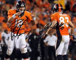 Peyton Manning Wes Welker Signed Photo 8 X10 Rp Autographed Patriots Denver Bronc - £15.71 GBP