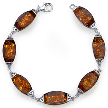 Sterling Silver Baltic Amber Gallery Bracelet - £132.97 GBP