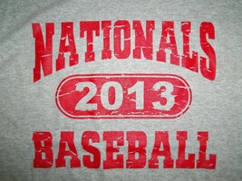 Gray Washington Nationals Baseball Team 2013 MLB 90/10 T Shirt L Free US... - £15.30 GBP