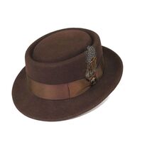 Mens Bruno Capelo Dress Hat Australian Wool Crushable Pork Pie Jazz PP101 Brown image 2