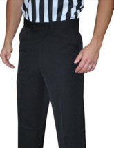 SMITTY | BKS-277 | Black Polyester Flat Front Official&#39;s Pants Slash Poc... - $64.99