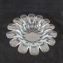 Holmegaard Denmark Vintage Shallow Clear Glass Flower Petal Daisy Sunflower Bowl - £19.29 GBP