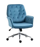 Vinsetto Velvet Home Office Chair, Tufted Height Adjustable Computer Des... - $120.99