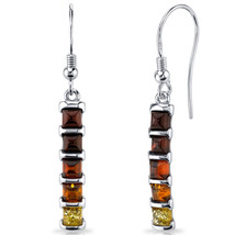 Sterling Silver Multi-Color Square Baltic Amber Earrings - £71.35 GBP