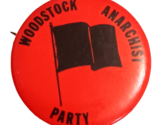 1970s Woodstock Anarchist Party PInback Protest Counter Hippy Black Flag... - £36.57 GBP