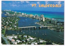 Postcard Fort Lauderdale Beach Looking North Over Las Olas Bridge Florida - £2.27 GBP