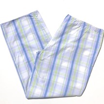 Gap Body Pajama Pants Size Medium Plaid blue green 100% Cotton Drawstrin... - £8.60 GBP