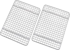 Cooling Rack Set of 2 Stainless Steel Oven Safe Grid Wire Racks Cooking Baking - £22.23 GBP