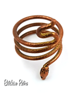 Copper Wrap Around Snake Ring with a Bohemian Gypsy Style - £9.40 GBP