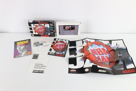 Vtg 90s Super Nintendo SNES NBA Jam Video Game with Original Box Poster Inserts - £70.35 GBP