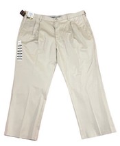 Haggar Mens Pleated Classic Fit Khakis Pants Light Tan Size 42x29  New With Tags - £35.23 GBP