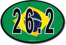 Brazil Wavy Oval Marathon Sticker - $2.70