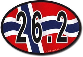 Norway Wavy Oval Marathon Sticker - $2.70