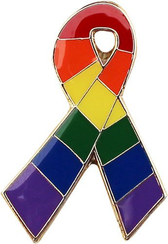 Pride Ribbion Pin Rainbow (Pride) Flag Lapel Pin (Ribbon) - Collectibles