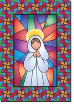 Stained Glass Angel Toland Art Banner - £18.96 GBP