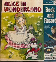 Alice In Wonderland 1943 Peter Pan Read Along Book &amp; 7&quot; Record Set 1972 - £7.07 GBP
