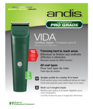 Andis Vida Cordless Clipper SET-ADJUSTABLE BLADE,6 Guide Comb,*Worldwide Voltage - £133.28 GBP