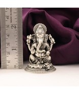 BIS HALLMARKED 925 Silver Antique Ganesha Idol - pure silver gift items  - $1,230.35 MXN+