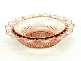Anchor Hocking Open Lace Ribbed Pink Depression Glass Bowl, Old Colony P... - £23.51 GBP