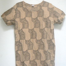 Tribal Cats  Mustard Brown Dress - Size (LARGE) (BN-DRS101) - $39.00
