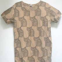 Tribal Cats Mustard Brown Dress - Size (Medium) (BN-DRS101) - £30.67 GBP