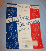 1934 Got the Jitters Sheet Music from Billy Rose&#39;s Casino De Paree Revue - $10.00