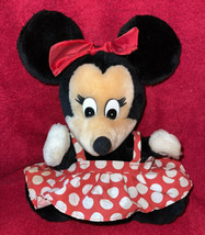 Vintage Disney Plush Hand Puppets Mickey &amp; Minnie Mouse 9&quot; Pretend Play - £13.27 GBP
