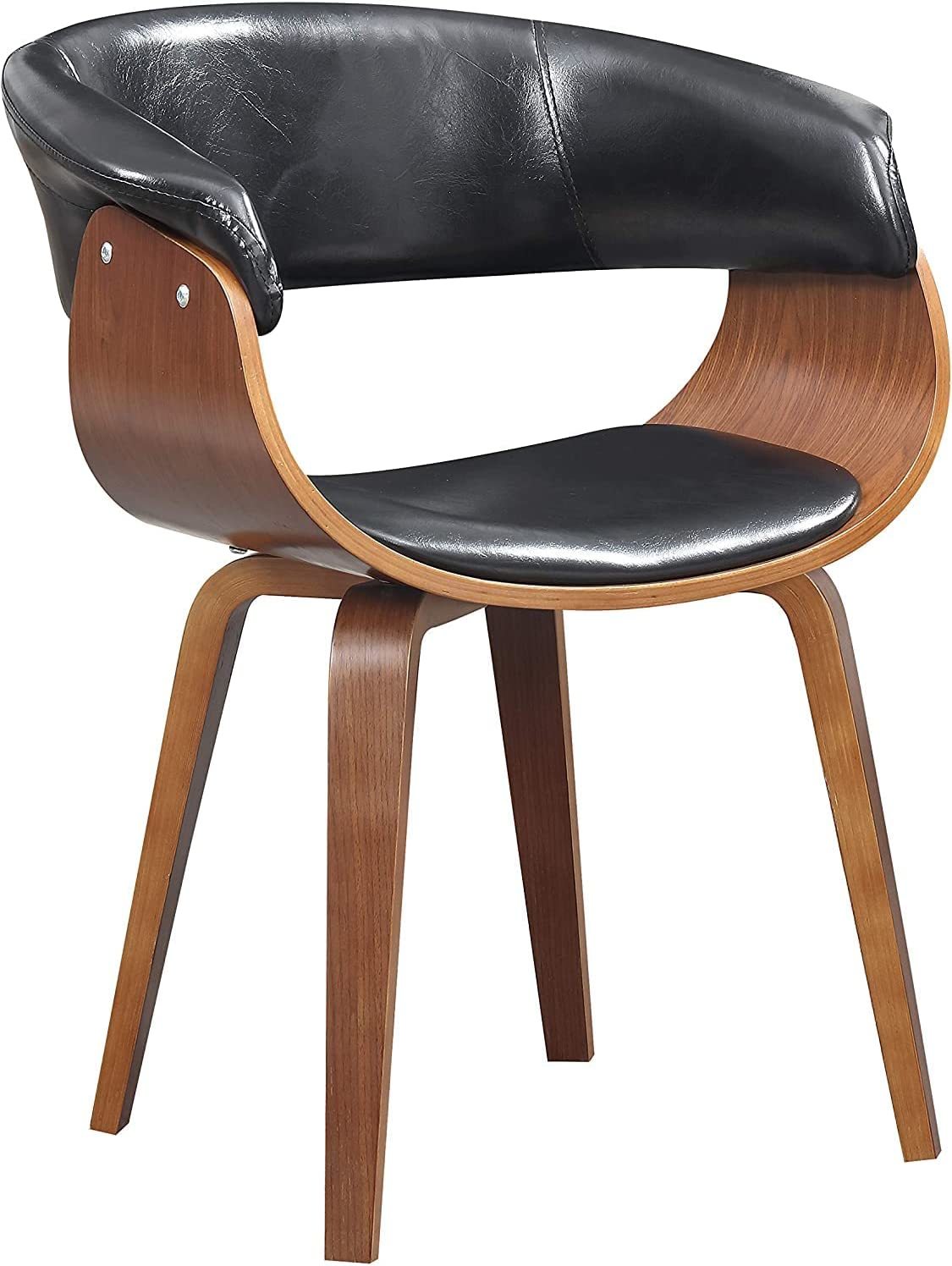 AC Pacific D-007 Mid Century Modern Curved Style Dining Chair with, Midnight - $139.99