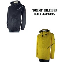 TOMMY HILFIGER NEW MEN&#39;S HOODED CAPTAIN&#39;S RAIN JACKET FULL ZIP WATER RES... - £66.15 GBP