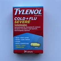 Tylenol Cold + Flu Severe Medicine Caplets for Fever 1 Pack EXP 05/26 - £8.56 GBP