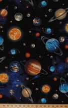Cotton Outer Space Planets Suns Cotton Fabric Print by the Yard D688.60 - £11.82 GBP
