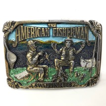 VTG The American Fisherman Swappin&#39; Lies Color Belt Buckle Great American Co. - $27.71